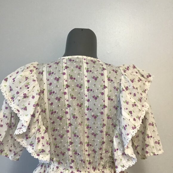 Selected Femme Susy Ruffled Floral Blouse Top Size 36 - Picture 5 of 13